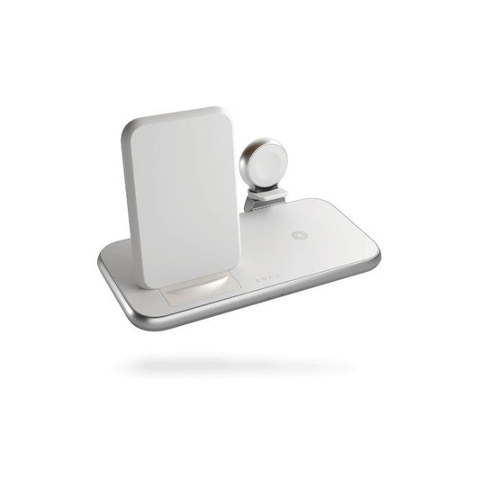 Zens Aluminium 4 in 1 Stand Wireless Charger with 45W USB PD White