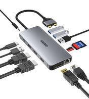 HUB-M25-GY|CHOETECH 12 in 2 Laptop USB C Docking Station