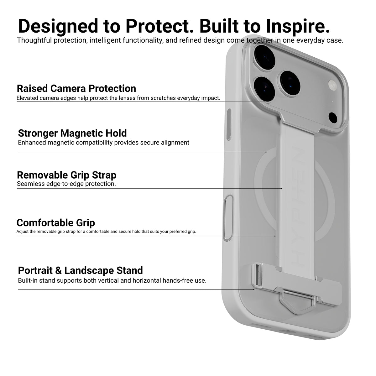 HYPHEN FLEXFIT Grip & Stand Magsafe Case - Frost - iPhone 18 Pro Max - 6.9"