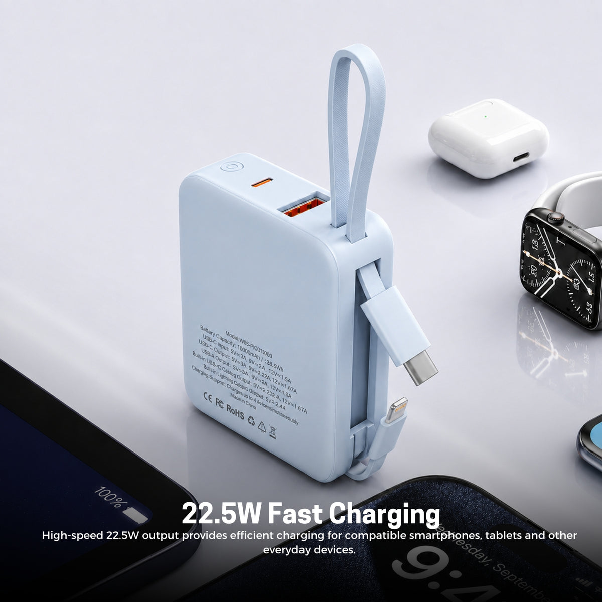 HYPHEN Pico Mini Powerbank 10000mAh - Blue