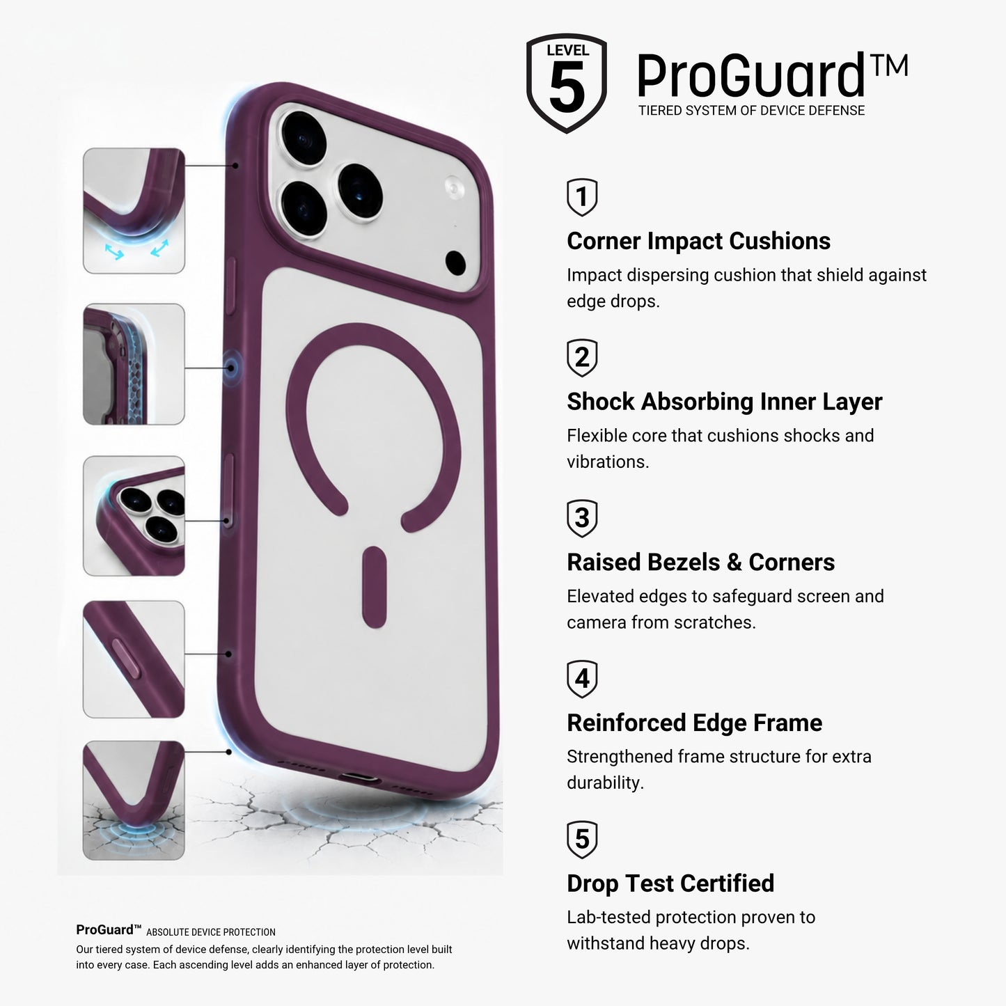 HYPHEN  RIFT Impact Frame MagSafe Case - Plum -  iPhone 18 Pro - 6.3"