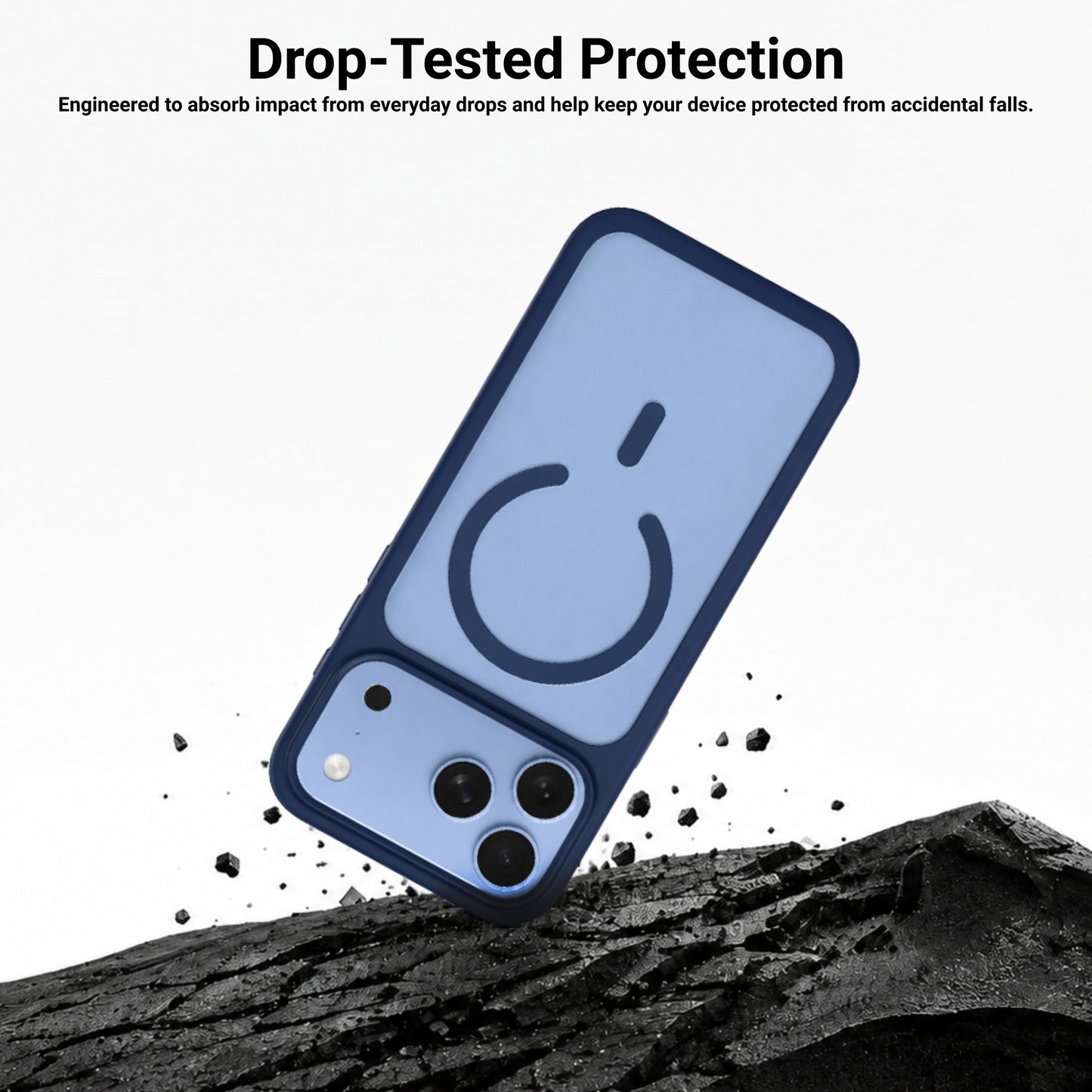 HYPHEN  RIFT Impact Frame MagSafe Case - Dark Blue - iPhone 18 Pro - 6.3"