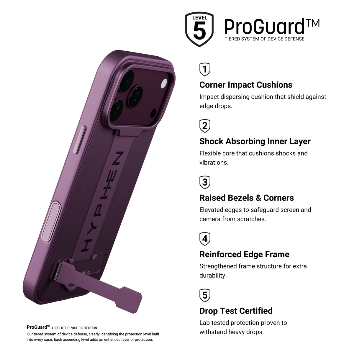 HYPHEN FLEXFIT Grip & Stand Magsafe Case - Plum - iPhone 18 Pro Max - 6.9"
