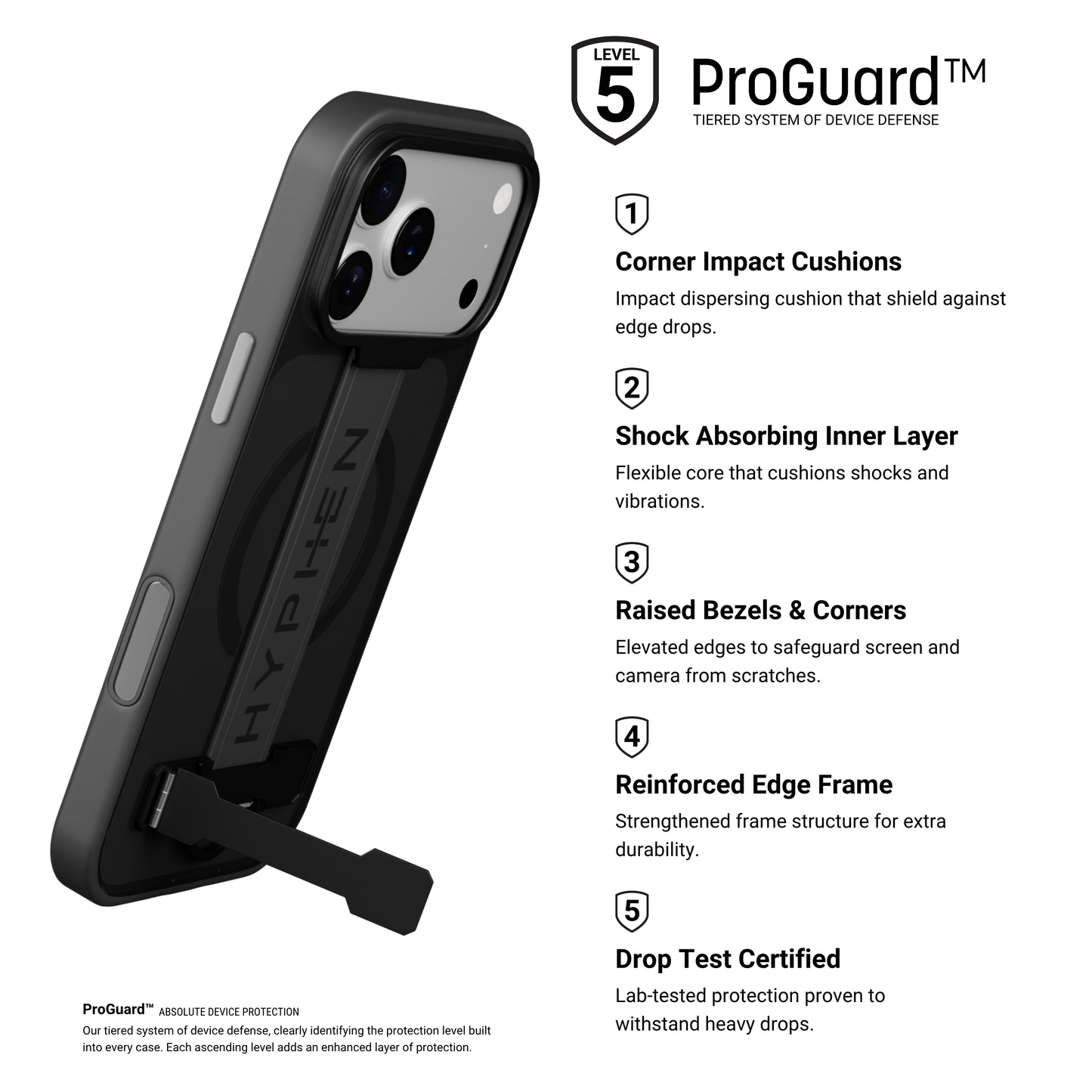 HYPHEN FLEXFIT Grip & Stand Magsafe Case - Black -  iPhone 18 Pro Max - 6.9"