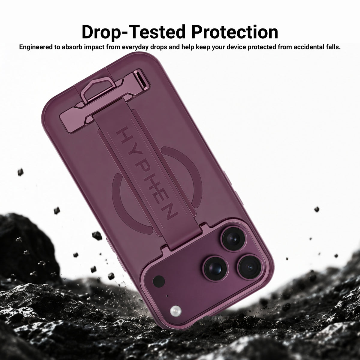 HYPHEN FLEXFIT Grip & Stand Magsafe Case - Plum - iPhone 18 Pro Max - 6.9"