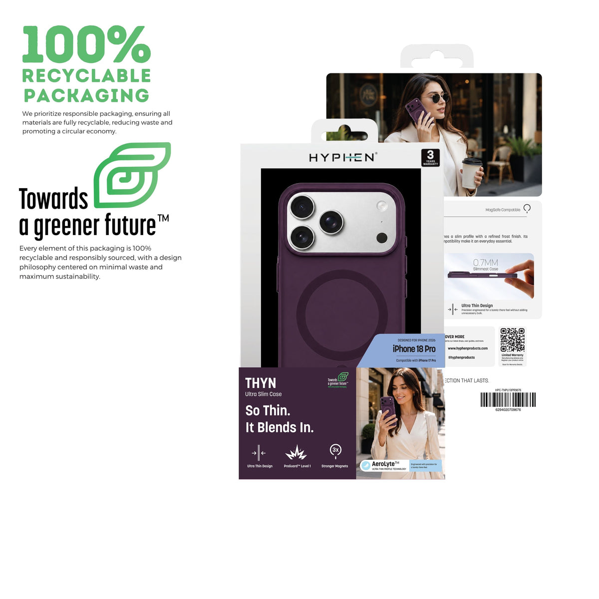 HYPHEN THYN Magsafe Case - Plum - iPhone 18 Pro - 6.3"