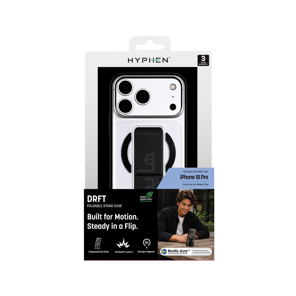 HYPHEN DRFT Grip & Stand Magsafe Case - Black -  iPhone 18 Pro - 6.3"