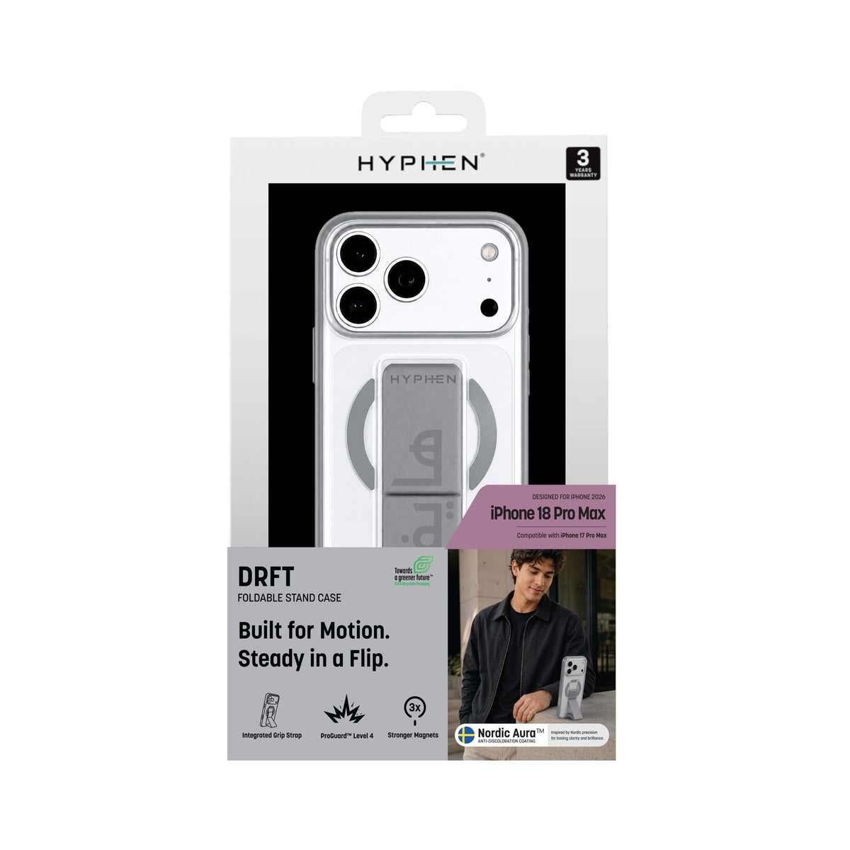 HYPHEN DRFT Grip & Stand Magsafe Case - Grey -  iPhone 18 Pro Max - 6.9"