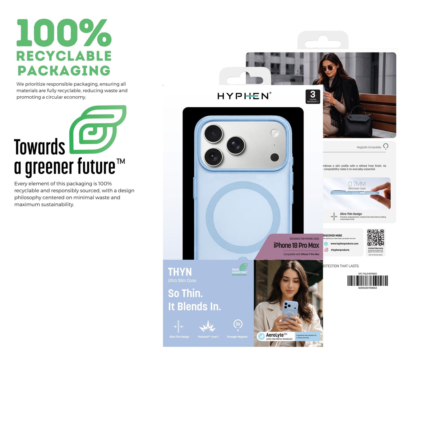 HYPHEN THYN Magsafe Case - Sky Blue - iPhone 18 Pro Max - 6.9"