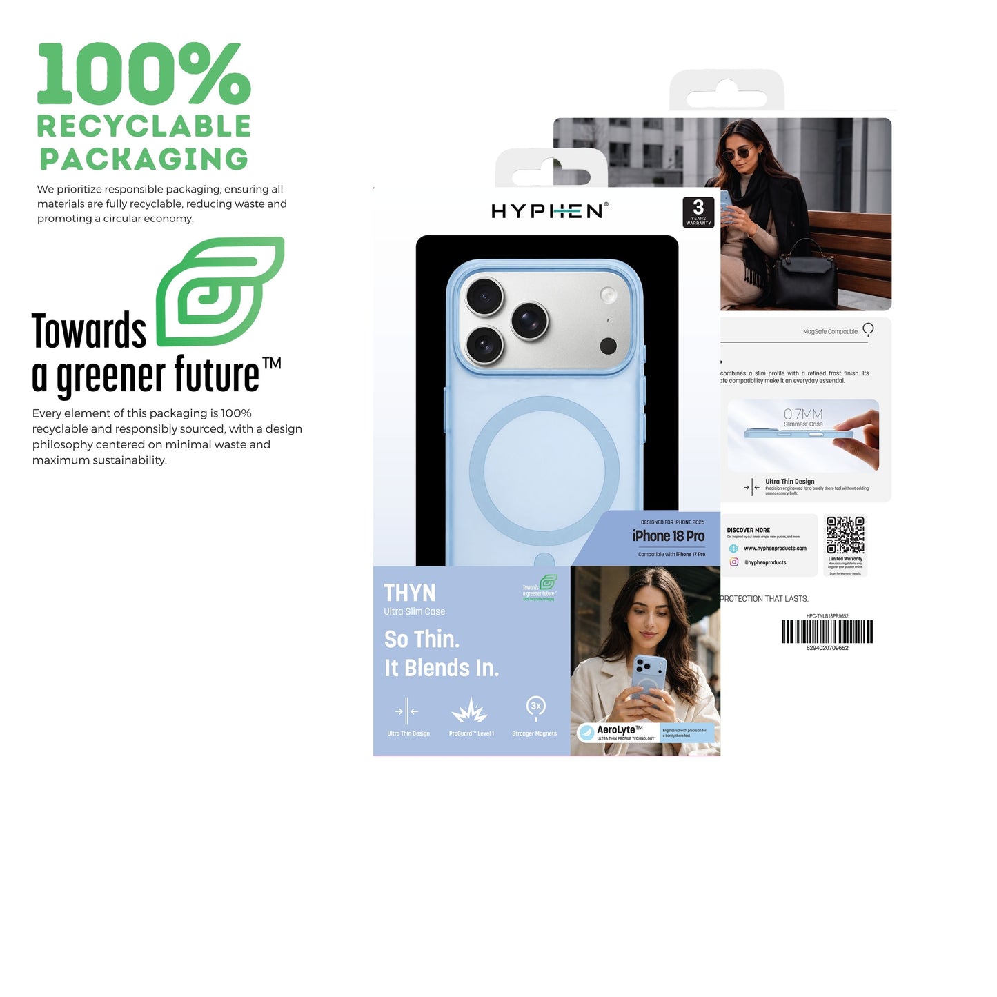 HYPHEN THYN Magsafe Case - Sky Blue - iPhone 18 Pro - 6.3"