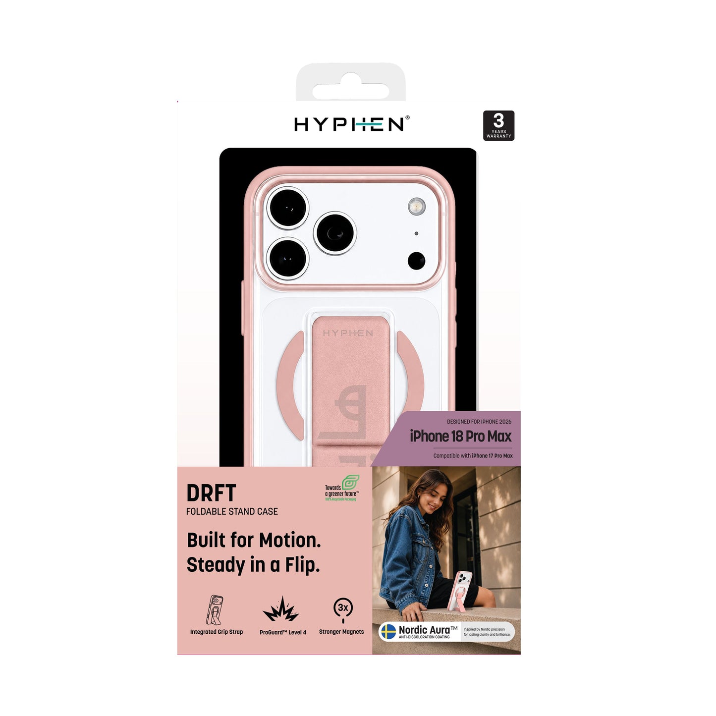 HYPHEN DRFT Grip & Stand Magsafe Case - Pink -  iPhone 18 Pro Max - 6.9"