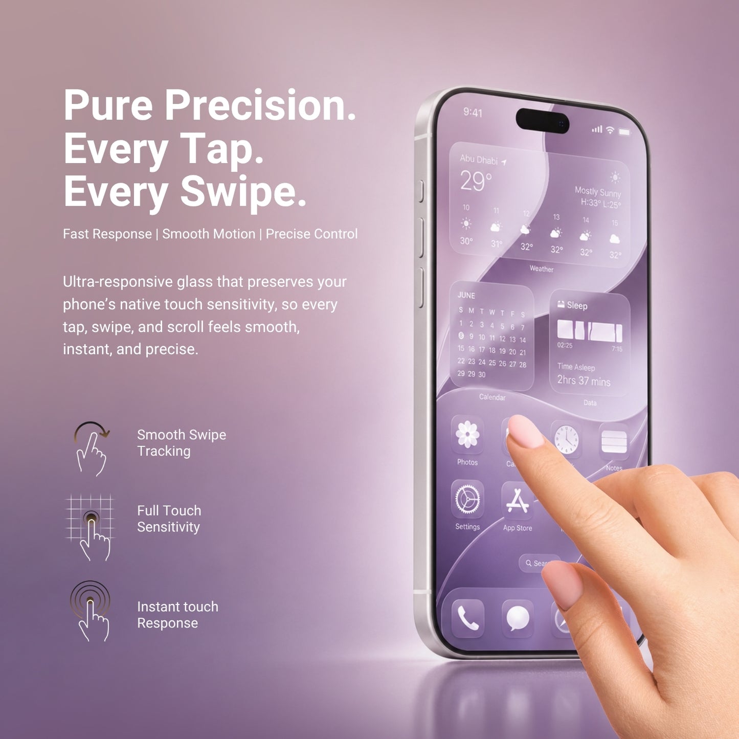 HYPHEN DEFENDR Matte Clear Tempered Glass with Applicator - iPhone 18 Pro Max - 6.9"