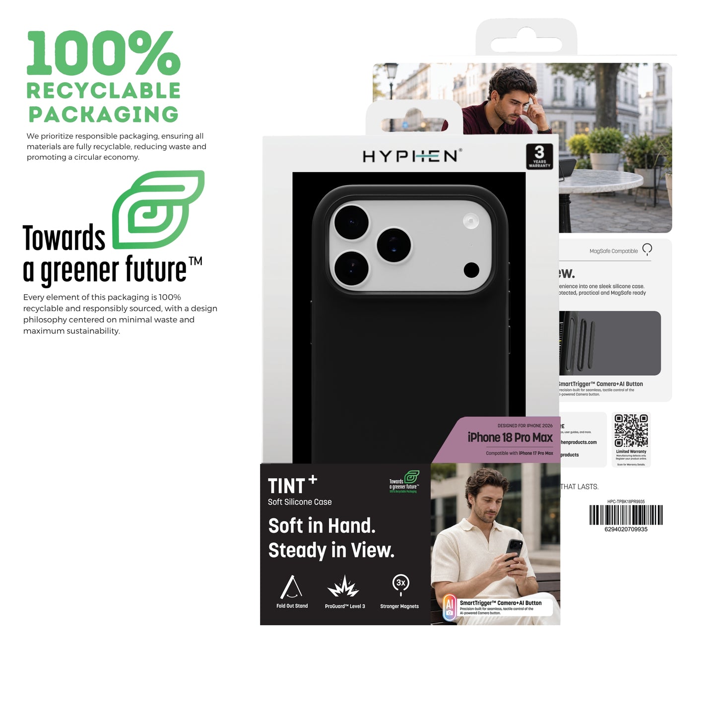 HYPHEN TINT+ Silicone Magsafe Case - Black - iPhone 18 Pro Max - 6.9"