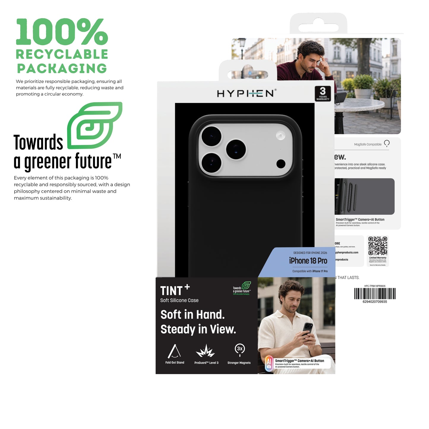 HYPHEN TINT+ Silicone Magsafe Case - Black - iPhone 18 Pro - 6.3"