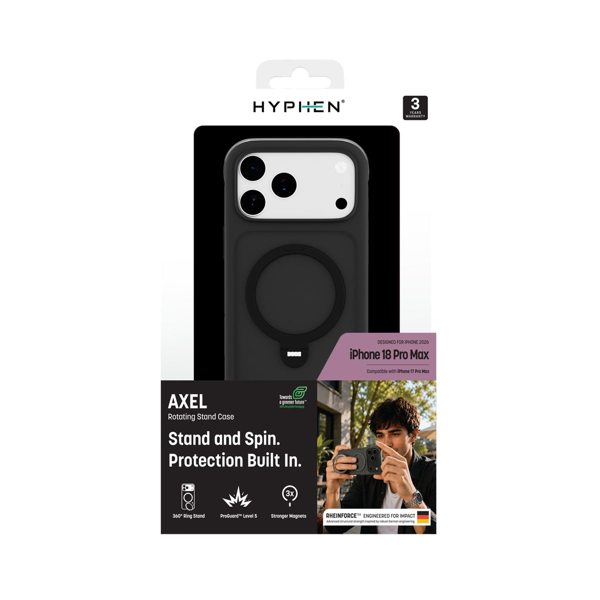 HYPHEN MagSafe AXEL Case - Black - iPhone 18 Pro Max - 6.9"