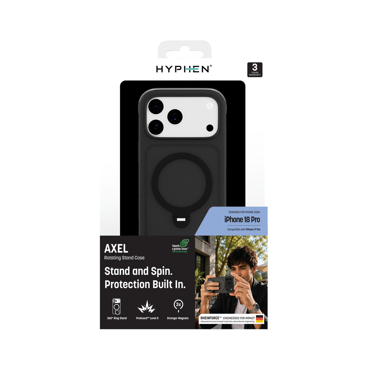 HYPHEN MagSafe AXEL Case - Black - iPhone 18 Pro - 6.3"