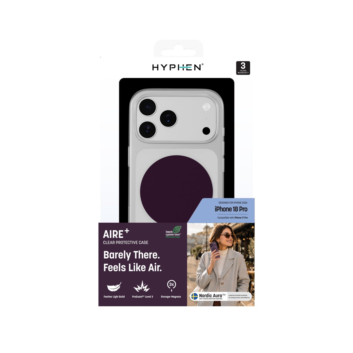 HYPHEN AIRE PLUS MagSafe Case - Plum - iPhone 18 Pro - 6.3"