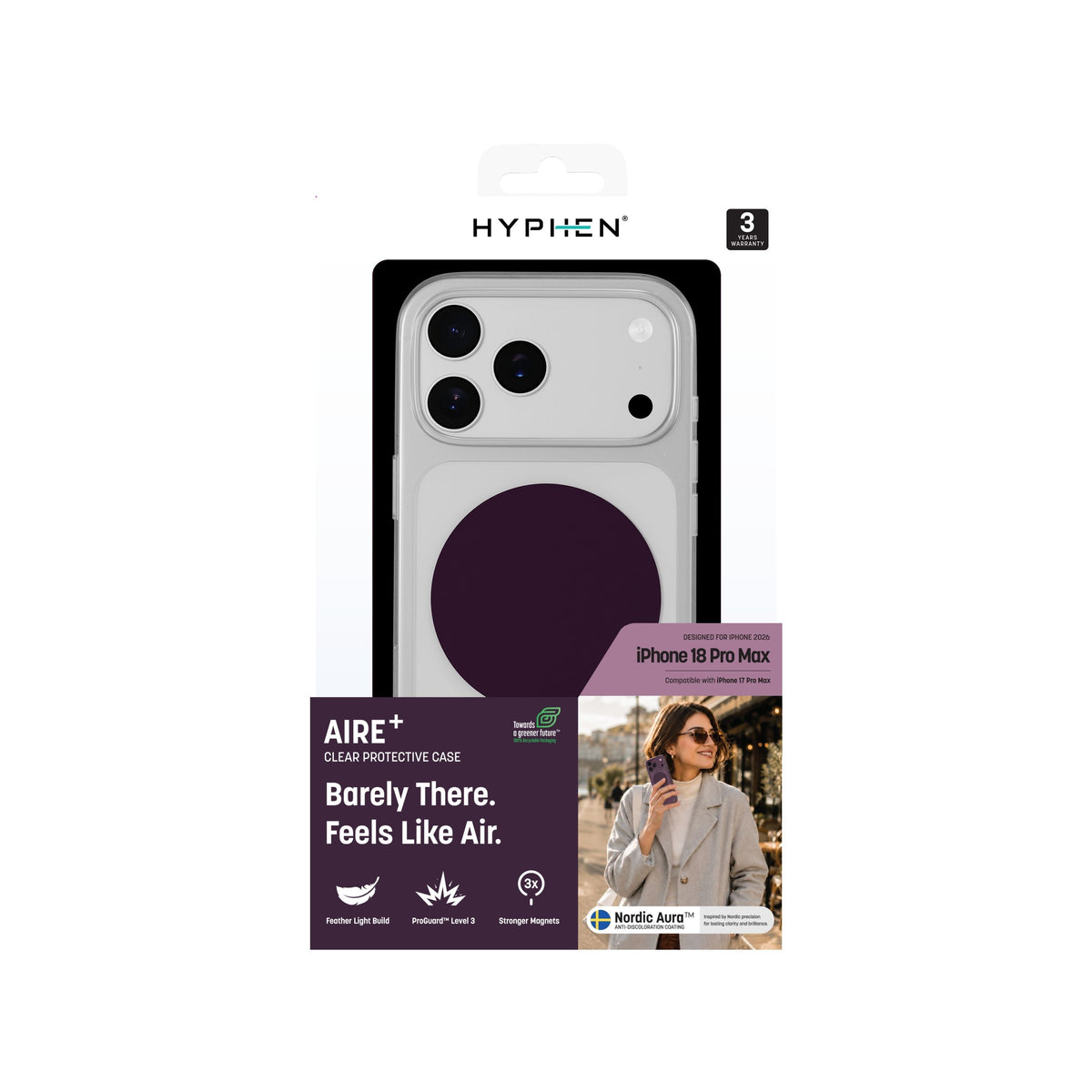 HYPHEN AIRE PLUS MagSafe Case - Plum - iPhone 18 Pro Max - 6.9"