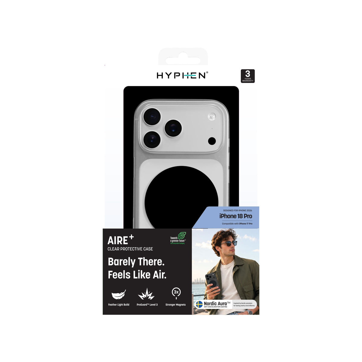 HYPHEN AIRE PLUS MagSafe Case - Black- iPhone 18 Pro - 6.3"