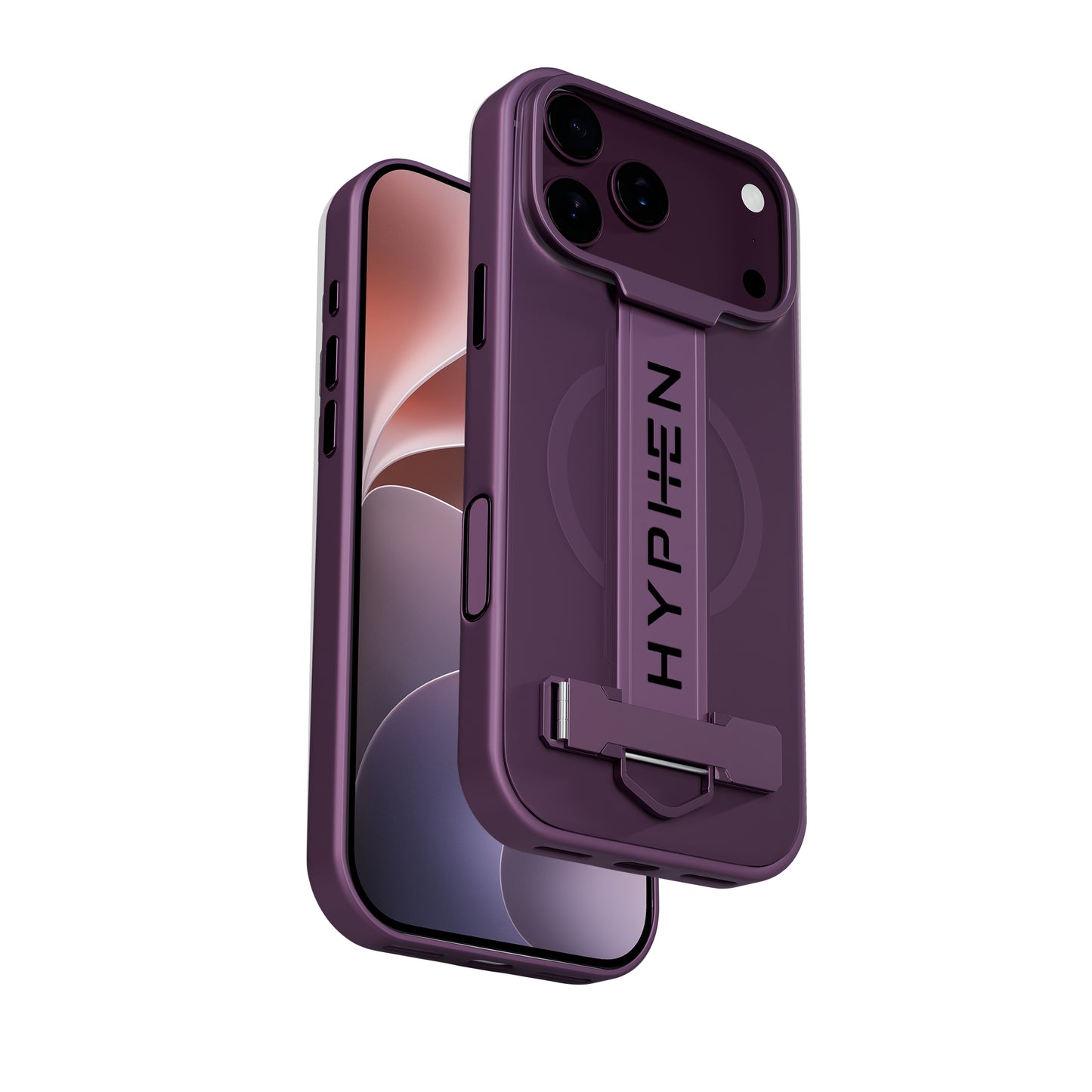 HYPHEN FLEXFIT Grip & Stand Magsafe Case - Plum - iPhone 18 Pro Max - 6.9"