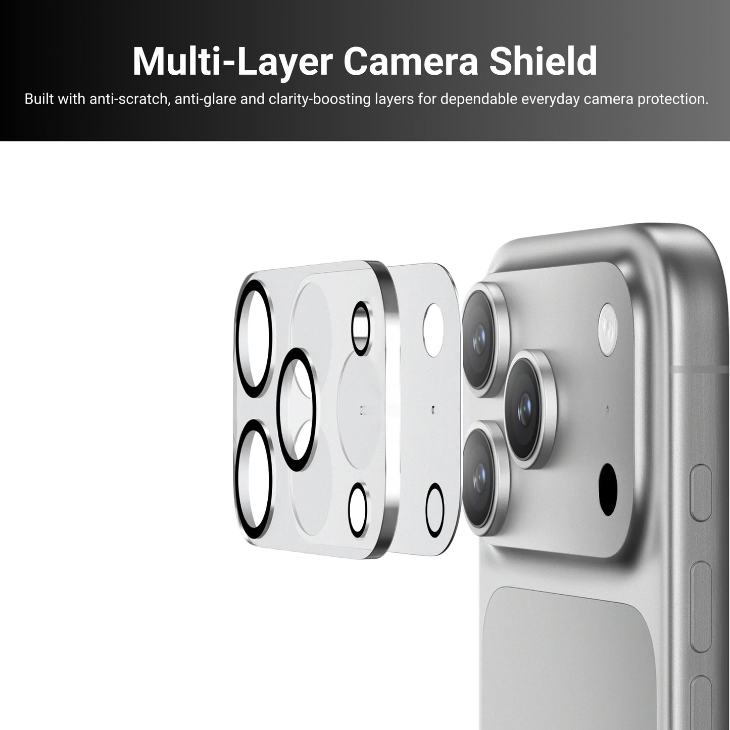 HYPHEN Plateau Camera lens protector, Clear, iPhone 18 Pro