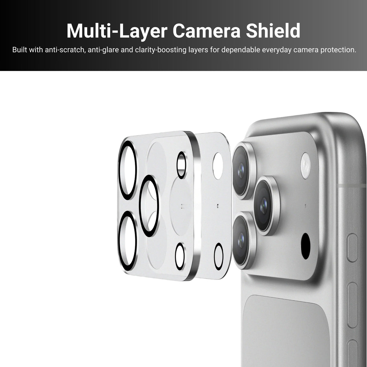 HYPHEN Plateau Camera lens protector, Clear, iPhone 18 Pro Max