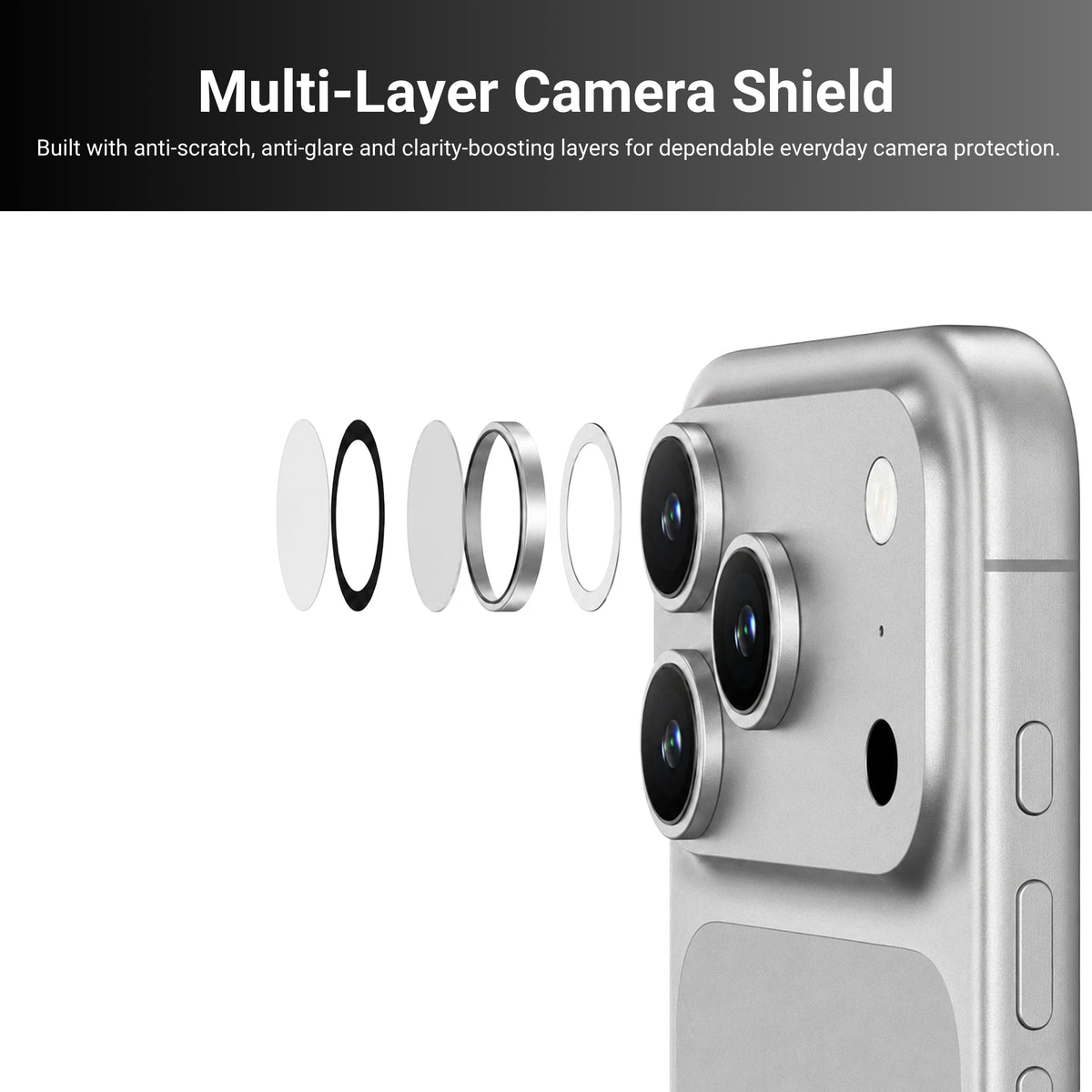 HYPHEN Camera Lens Protector, Clear, iPhone 18 Pro | 18 Pro Max with Self Installation Board