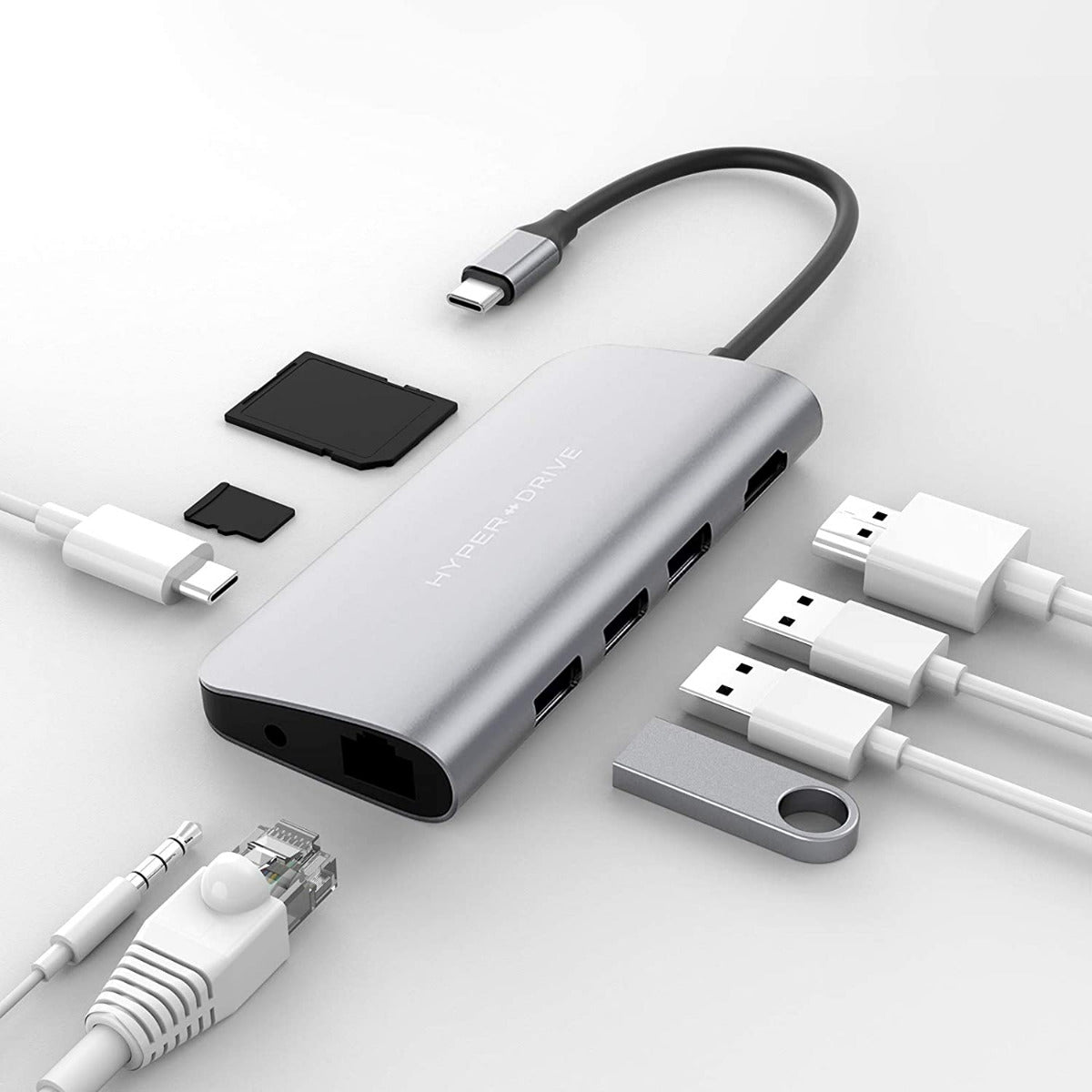 HYPER-HD30F-SILVER|HYPER DRIVE POWER 9 IN 1 HUB SILVER