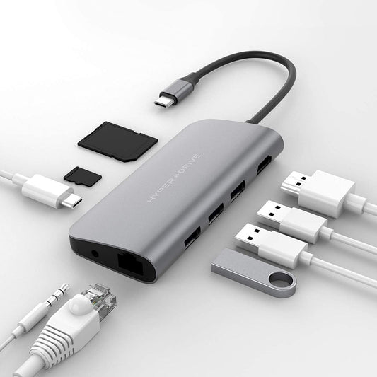 HYPER-HD30F-GRAY|HYPER DRIVE POWER 9 IN 1 HUB GRAY
