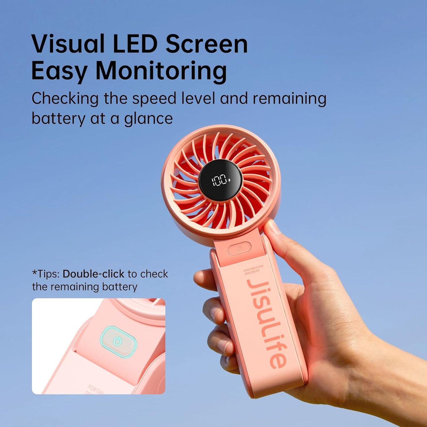 Handheld Fan Life7 5000mAh Pink