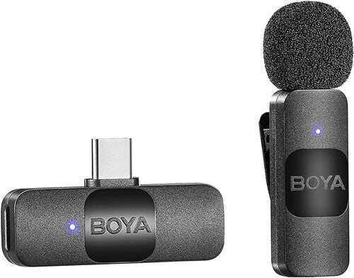 Boya Wireless Lavalier Microphone for Omnidirectional USB C Condenser Video Recording Mic for Interview, Podcast, Vlog, YouTube Live Streams