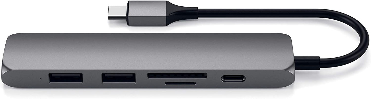Satechi - Hub - Type-C Mobile Pro Hub for iPad and Type-C Smartphones and Tablets - Space Gray