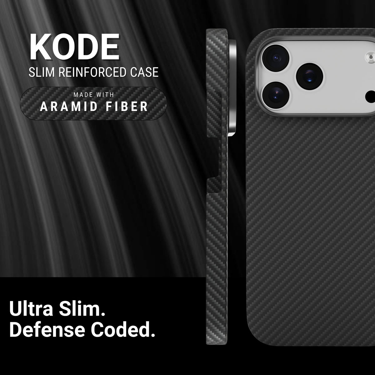 HYPHEN KODE Slim Kevlar MagSafe Case - Black - iPhone 18 Pro - 6.3"