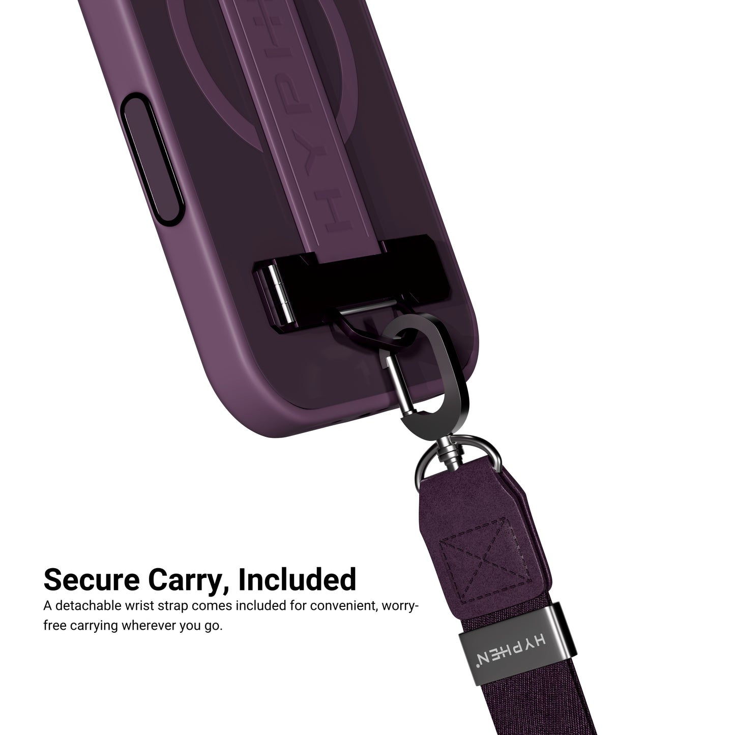 HYPHEN FLEXFIT Grip & Stand Magsafe Case - Plum - iPhone 18 Pro - 6.3"