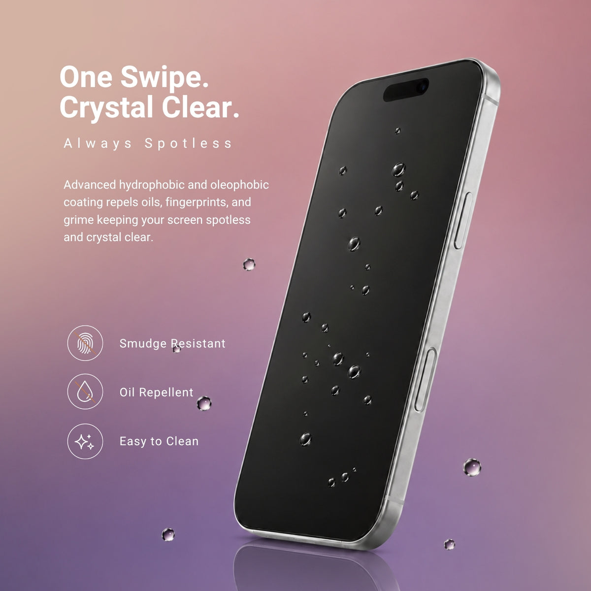 HYPHEN DEFENDR Matte Clear Tempered Glass with Applicator - iPhone 18 Pro Max - 6.9"