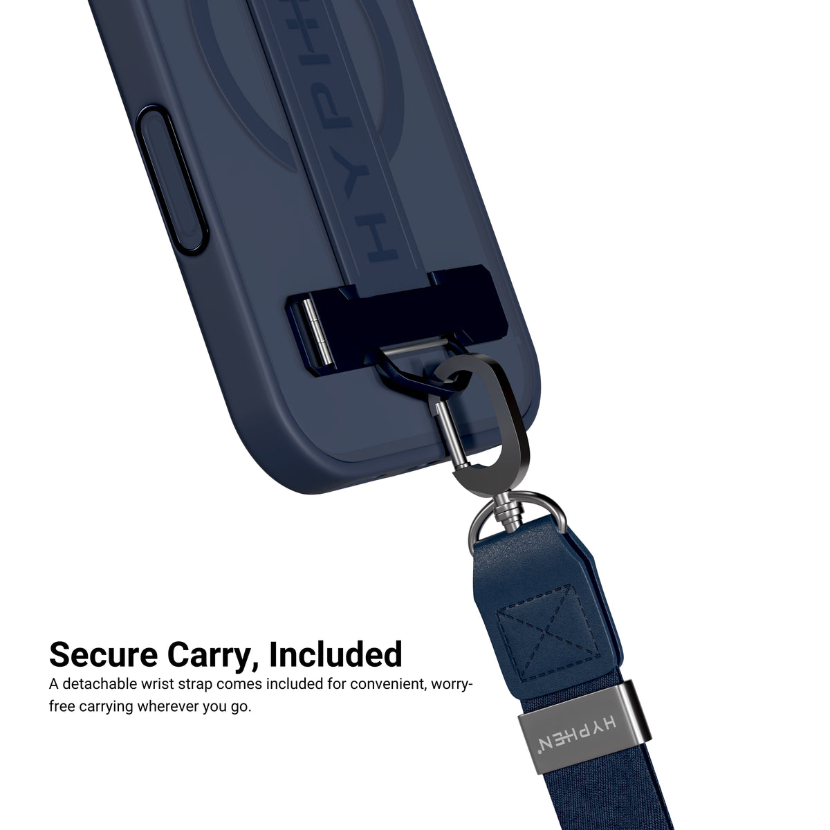 HYPHEN FLEXFIT Grip & Stand Magsafe Case - Dark Blue - iPhone 18 Pro - 6.3"