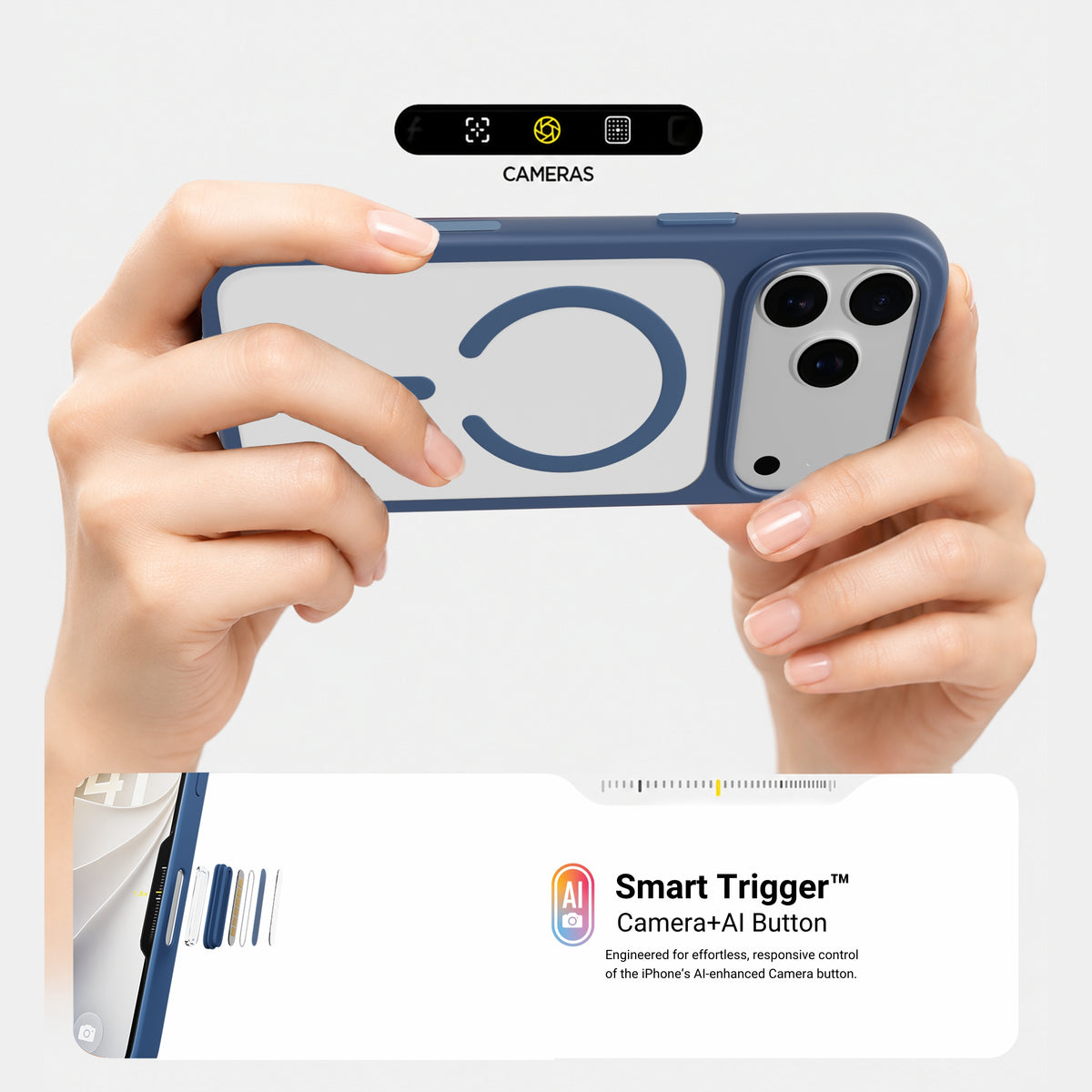 HYPHEN  RIFT Impact Frame MagSafe Case - Dark Blue - iPhone 18 Pro - 6.3"