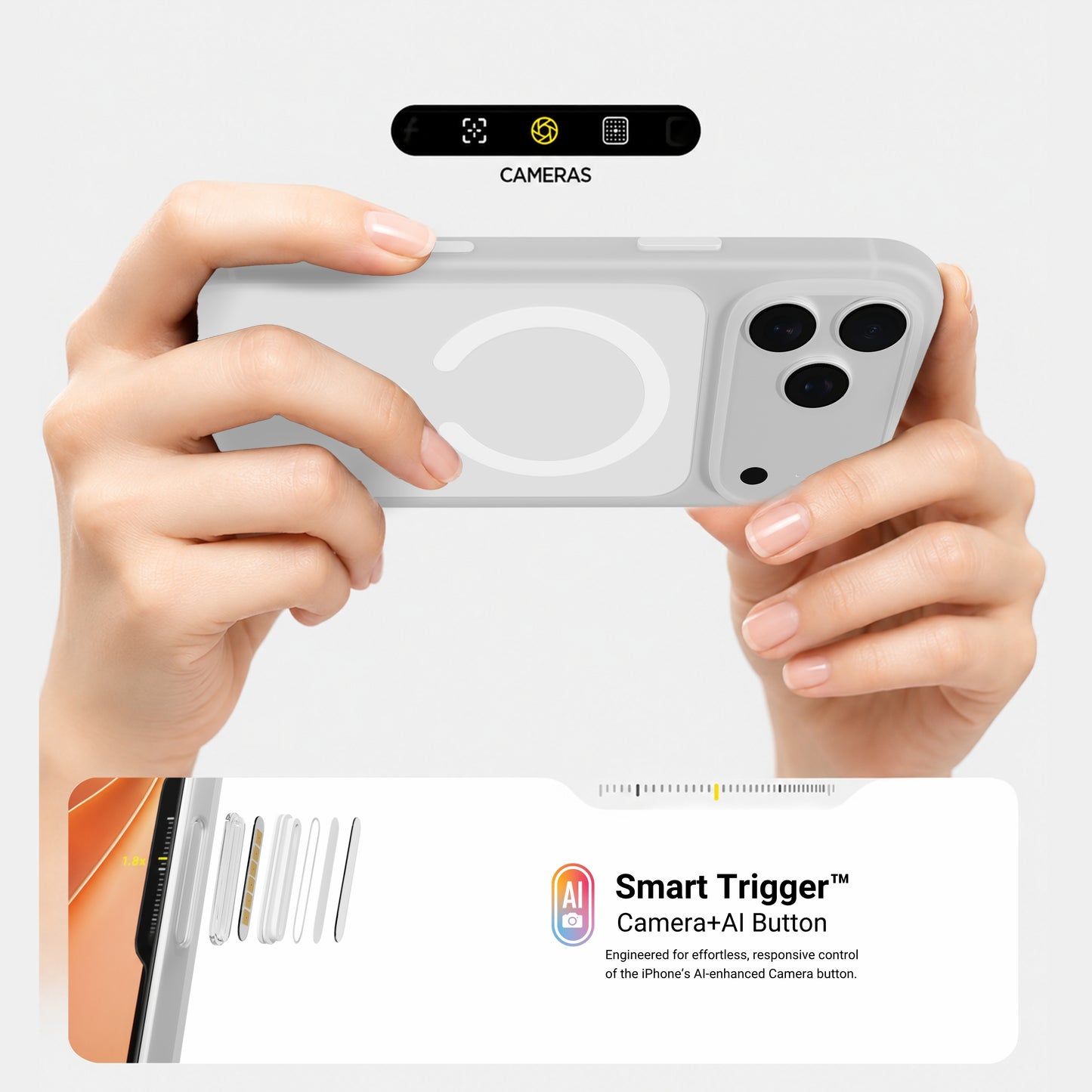 HYPHEN  RIFT Impact Frame MagSafe Case - Silver -  iPhone 18 Pro - 6.3"