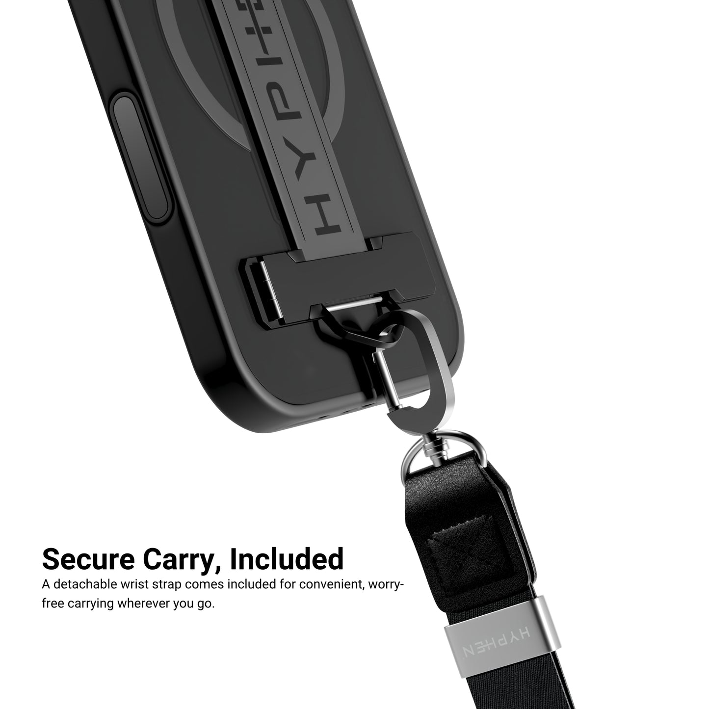 HYPHEN FLEXFIT Grip & Stand Magsafe Case - Black - iPhone 18 Pro - 6.3"