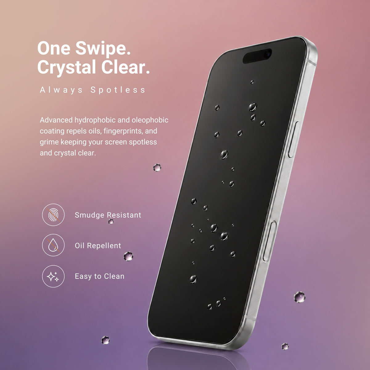 HYPHEN DEFENDR Matte Clear Tempered Glass with Applicator - iPhone 18 Pro - 6.3"