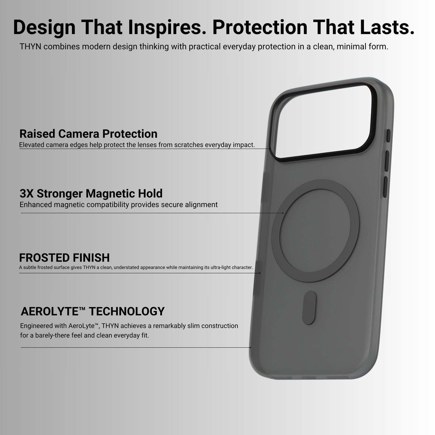 HYPHEN THYN Magsafe Case, Black, iPhone 18 Pro - 6.3"