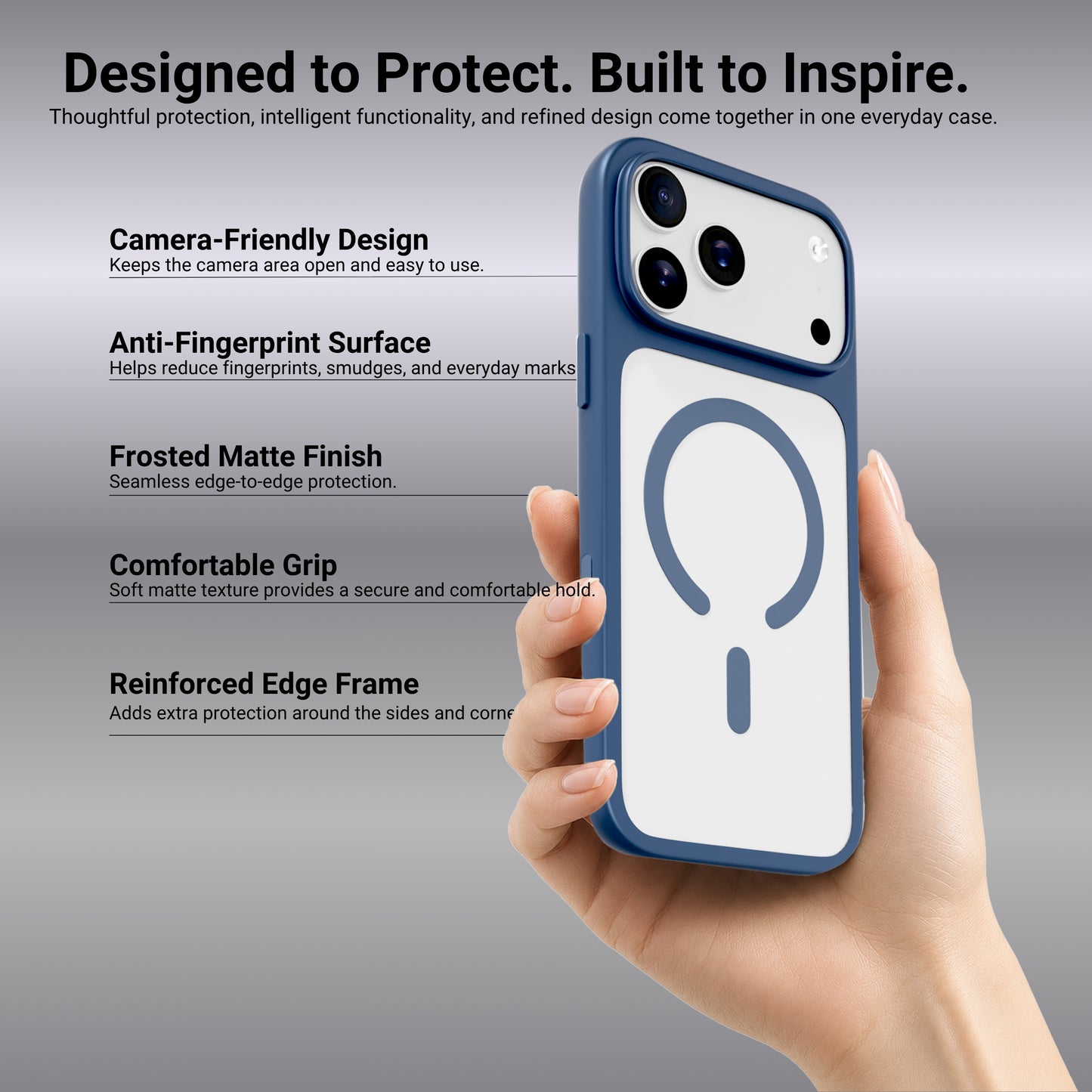 HYPHEN  RIFT Impact Frame MagSafe Case - Dark Blue - iPhone 18 Pro - 6.3"