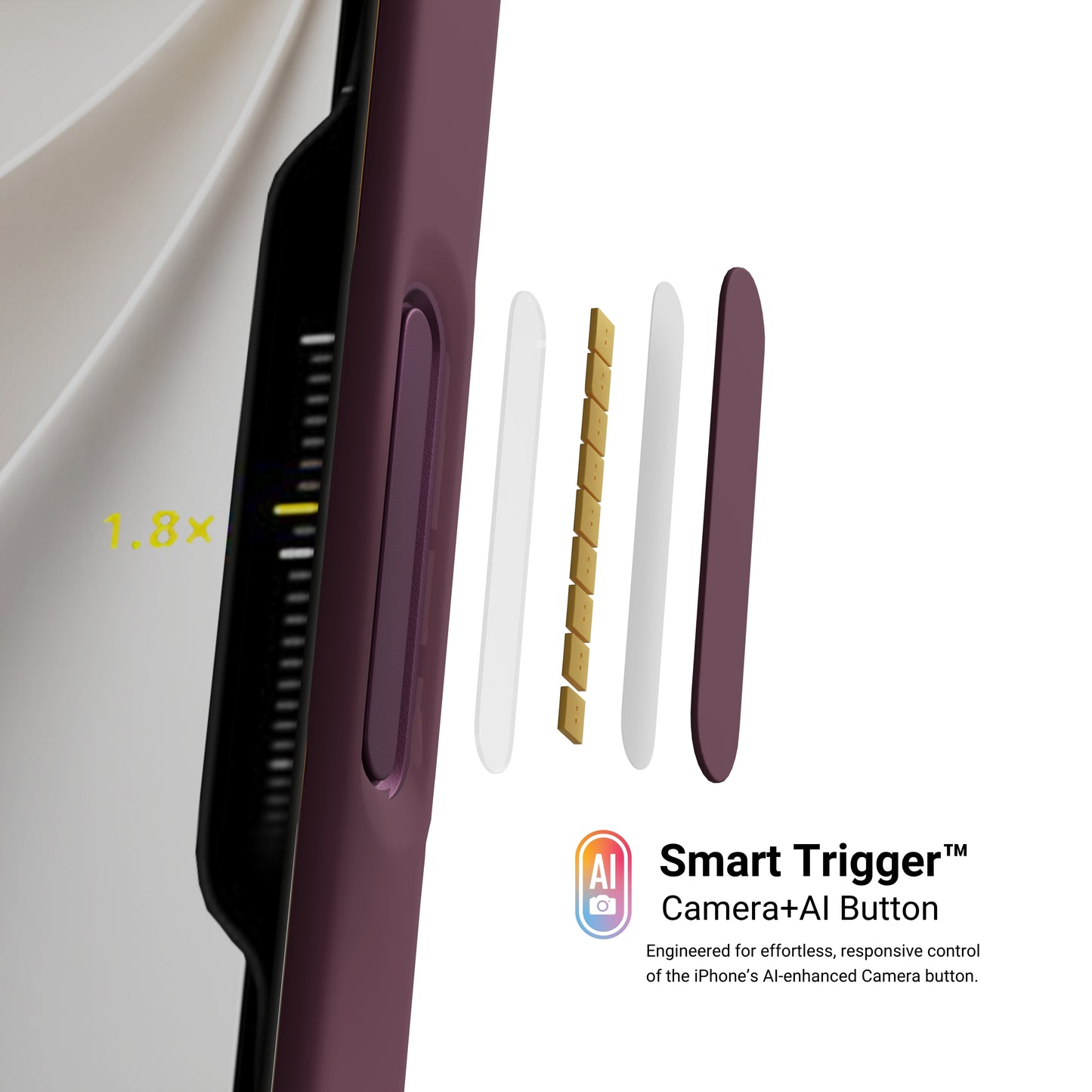 HYPHEN FLEXFIT Grip & Stand Magsafe Case - Plum - iPhone 18 Pro Max - 6.9"