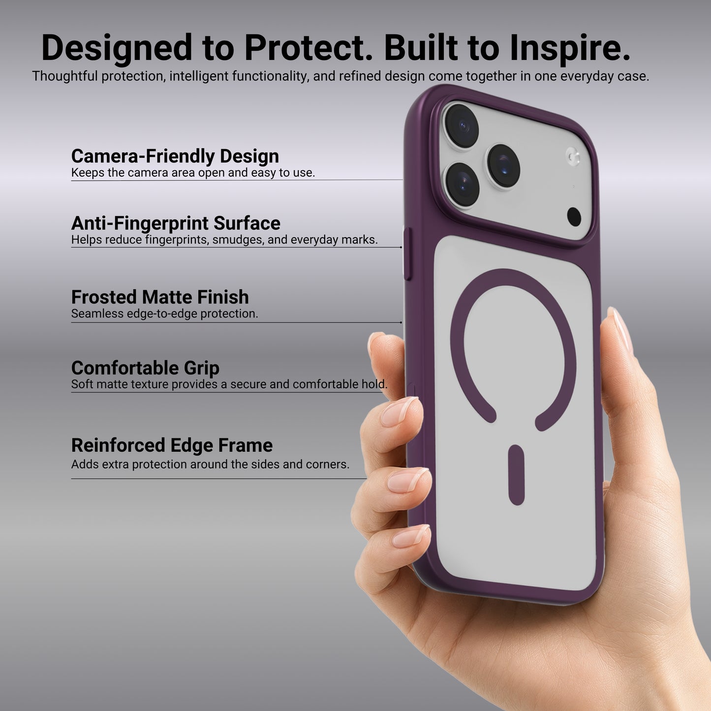 HYPHEN  RIFT Impact Frame MagSafe Case - Plum -  iPhone 18 Pro - 6.3"