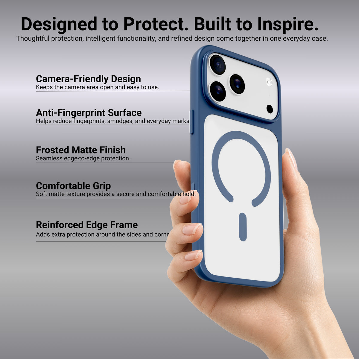 HYPHEN RIFT Impact Frame MagSafe Case - Dark blue - iPhone 18 Pro Max - 6.9"