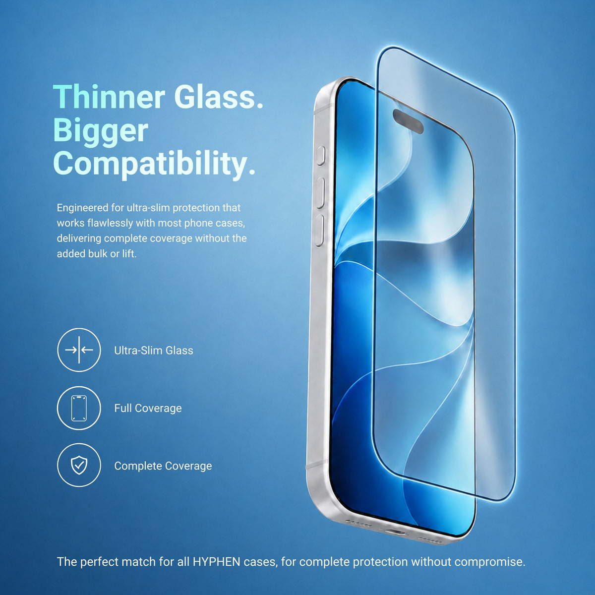 HYPHEN DEFENDR Full Coverage Tempered Glass with Applicator - iPhone 18 Pro - 6.3"