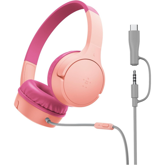 Belkin  Audio  Wired Headphones  Kids  Soundform Mini  On Ear  Pink