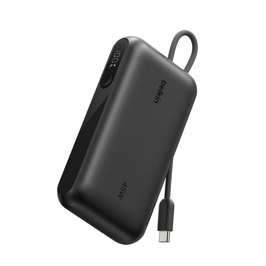 Belkin Powerbank  10K  45W  W/ Integrated Cable And Display  Black
