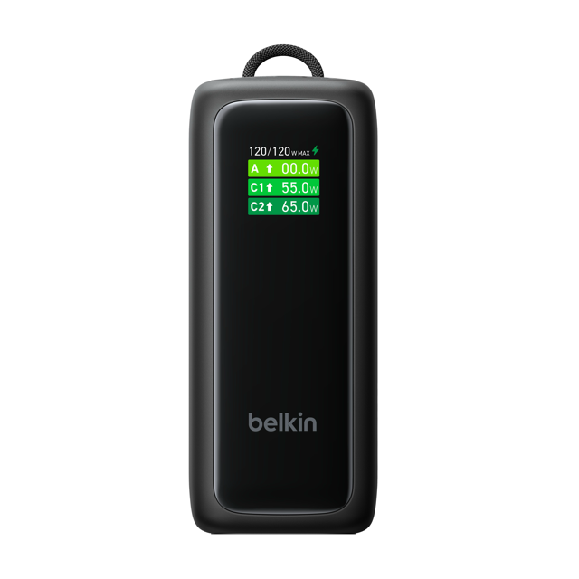 Belkin  Powerbank  22K  120W Pd  W/ Retractable Cable  Black