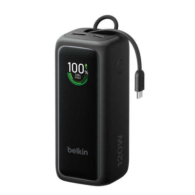 Belkin  Powerbank  22K  120W Pd  W/ Retractable Cable  Black